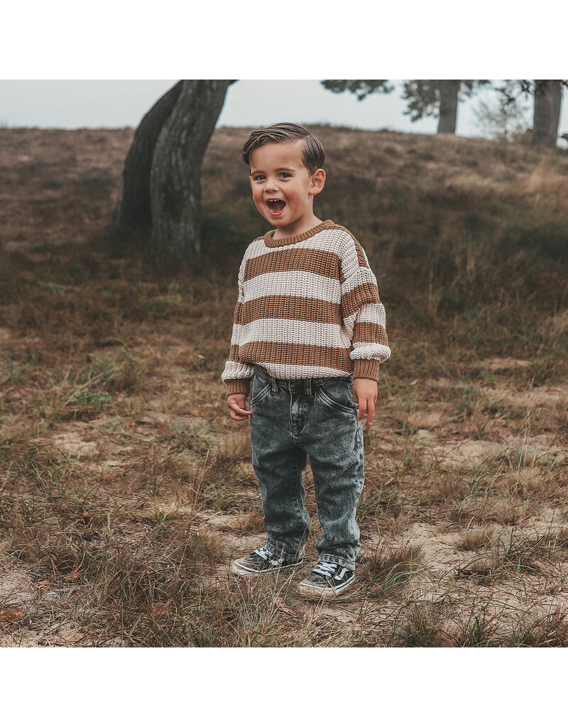 Your Wishes Baby & Peuter kleding Your Wishes Stripe Knit | Chunky Sweater | Smoke Grey