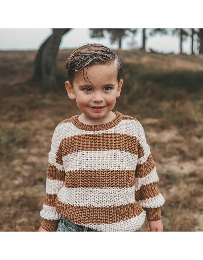 Your Wishes Baby & Peuter kleding Your Wishes Stripe Knit | Chunky Sweater | Smoke Grey