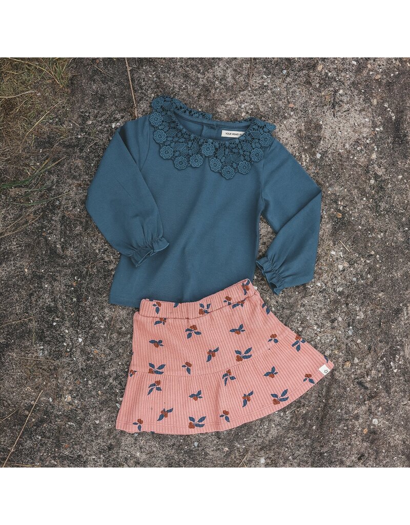 Your Wishes Baby & Peuter kleding Your Wishes French Knit | Crochet Longsleeve - Blue Wing