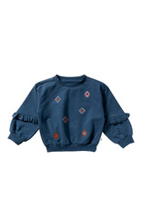 Your Wishes Baby & Peuter kleding Your Wishes French Knit | Sleeve Ruffle Sweater - Blue Wing