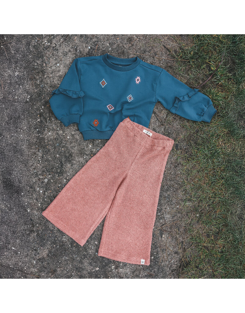 Your Wishes Baby & Peuter kleding Your Wishes French Knit | Sleeve Ruffle Sweater - Blue Wing