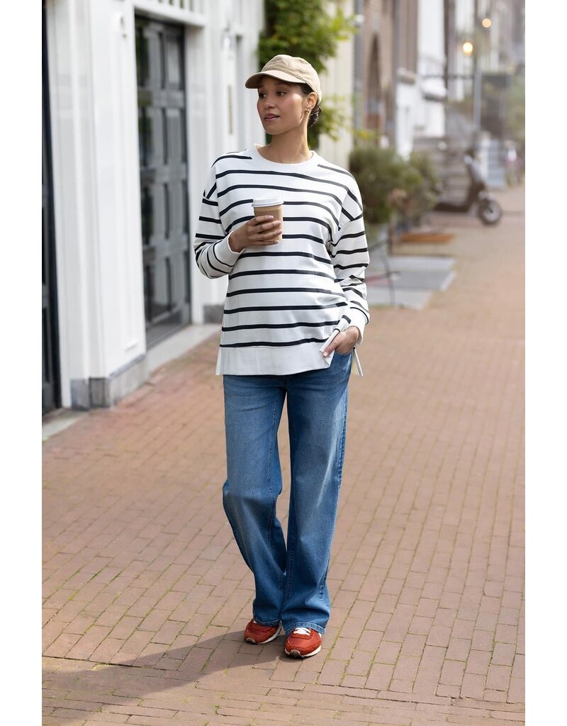 Noppies Noppies Sweater Pepe - Cream Stripe- 50N0210 N340