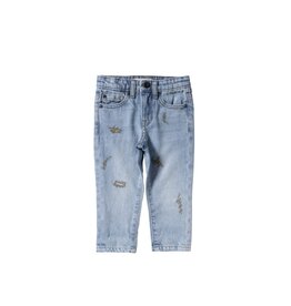 Your Wishes Baby & Peuter kleding Your Wishes Denim | Tapered Embro Jeans | Faded Blue