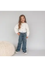 Your Wishes Baby & Peuter kleding Your Wishes Denim | Tapered Embro Jeans | Faded Blue - Copy