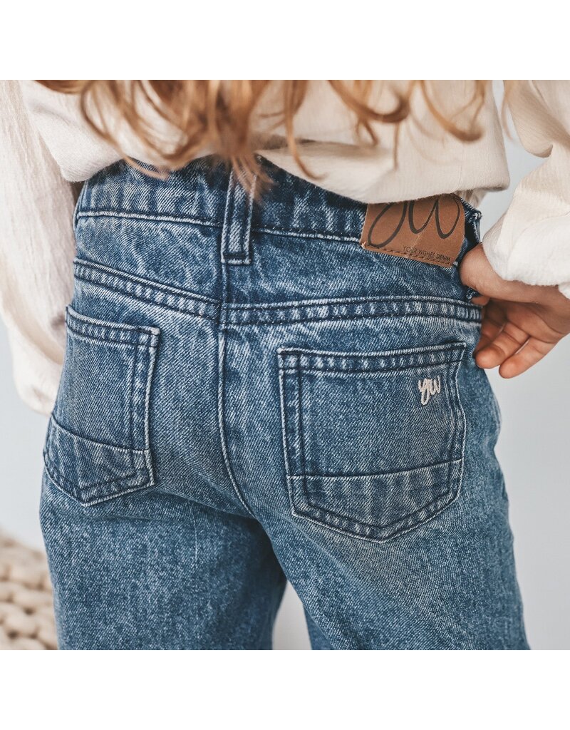 Your Wishes Baby & Peuter kleding Your Wishes Denim | Tapered Embro Jeans | Faded Blue - Copy