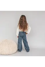 Your Wishes Baby & Peuter kleding Your Wishes Denim | Tapered Embro Jeans | Faded Blue - Copy