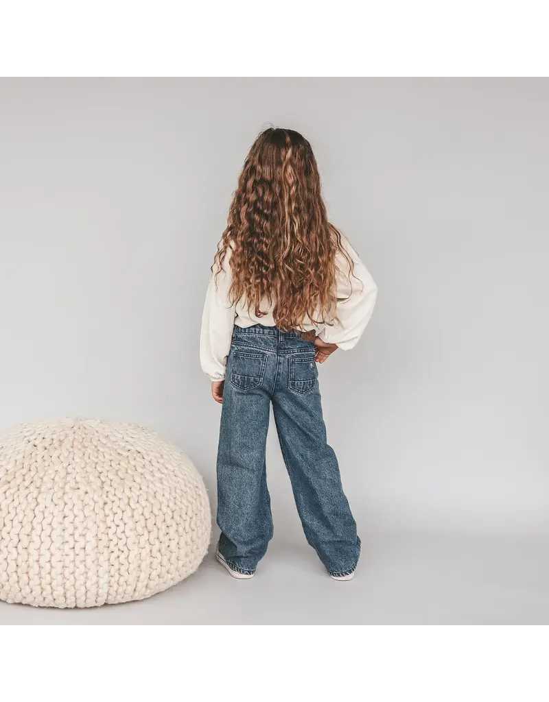 Your Wishes Baby & Peuter kleding Your Wishes Denim | Tapered Embro Jeans | Faded Blue - Copy