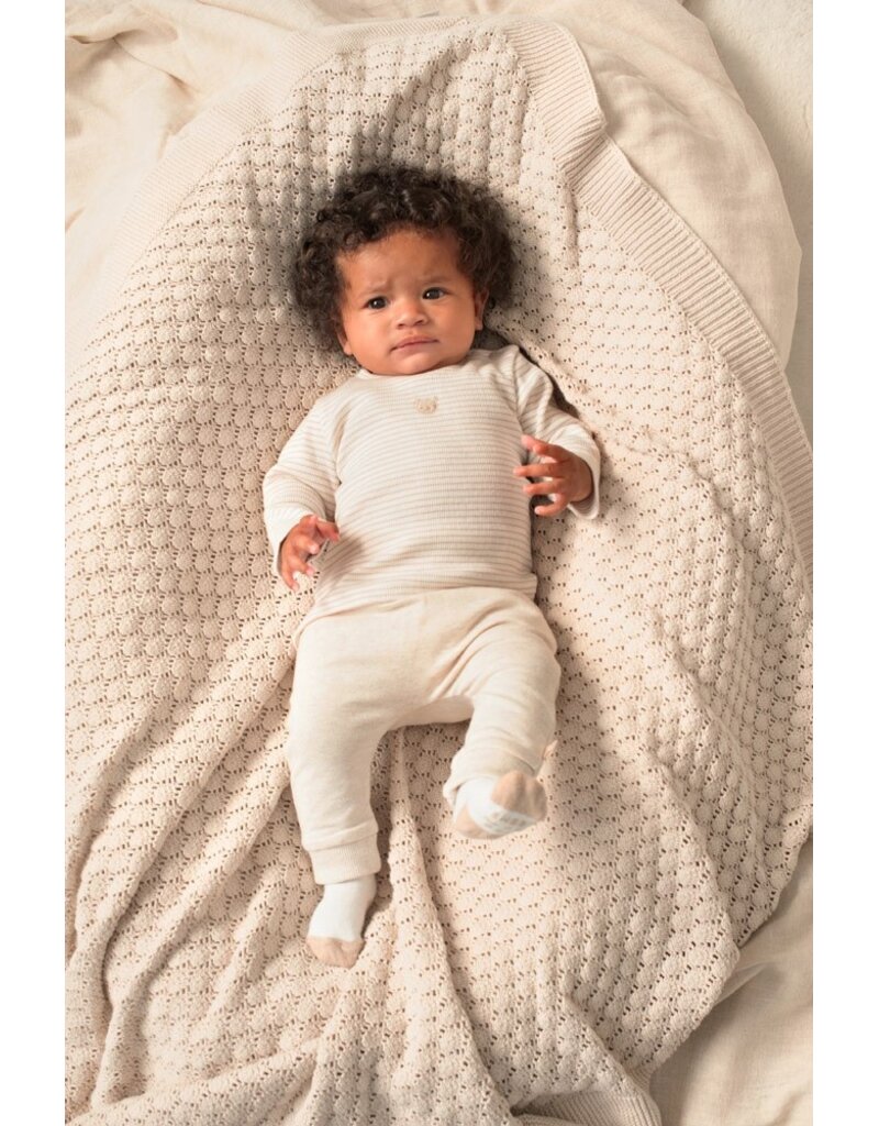 Feetje Baby Feetje longsleeve rib met streep - Honey Bear - Zand   51602681