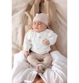 Feetje Baby Feetje sweater AOP embroidery - Honey Bear - Offwhite