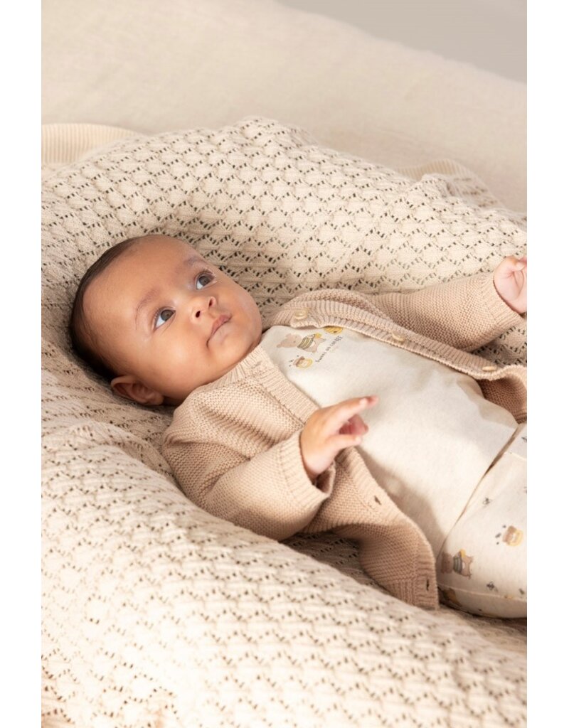 Feetje Baby Feetje broek AOP - Honey Bear  - Offwhite  - 52202463