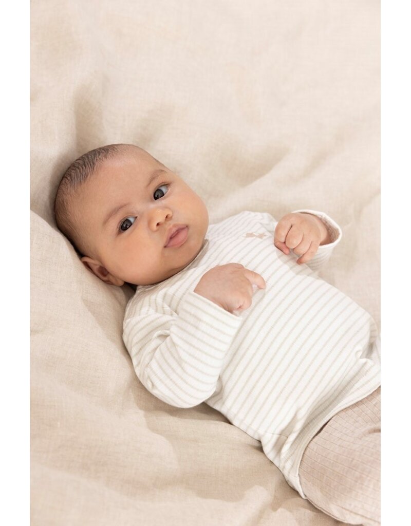 Feetje Baby Feetje longsleeve rib gestreept - Elephant - mint - 51602696