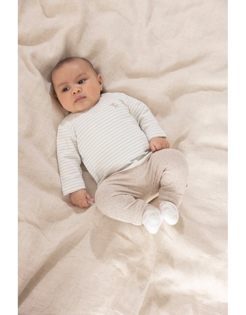 Feetje Baby Feetje longsleeve rib gestreept - Elephant - mint - 51602696