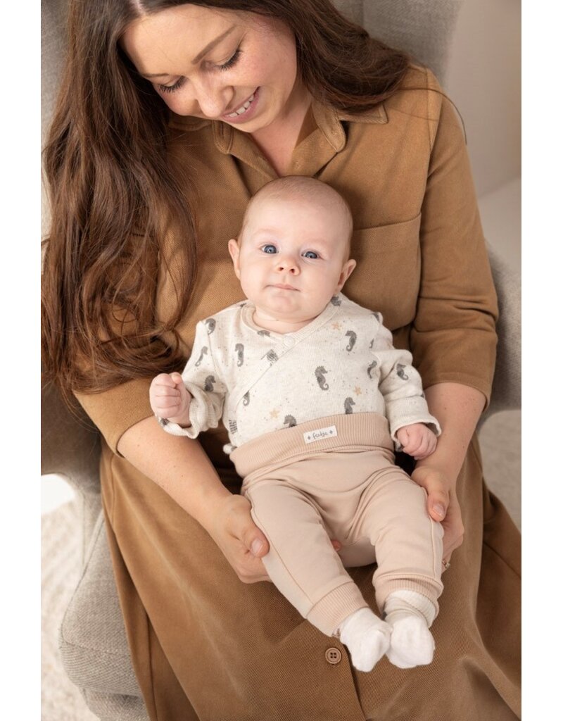Feetje Baby Feetje wikkelromper rib AOP - Sea Sweaties - Offwhite - 50200253