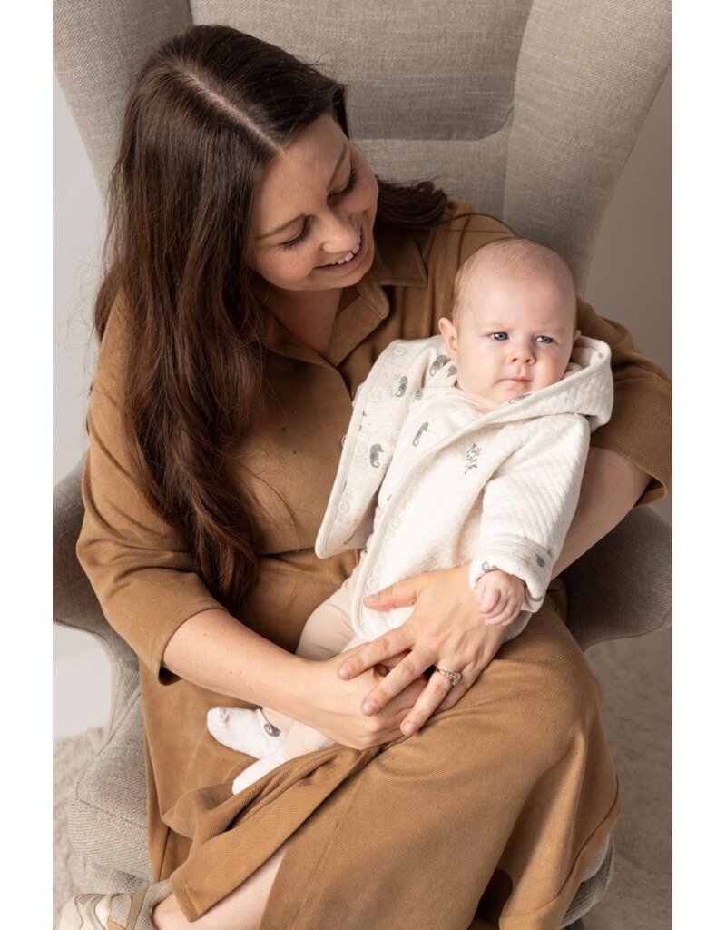 Feetje Baby Feetje wikkelromper rib AOP - Sea Sweaties - Offwhite - 50200253