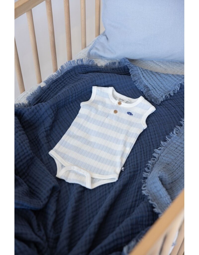 Feetje Baby Feetje jongen - romper rib met streep - Blue Ocean - Blauw - 50200257