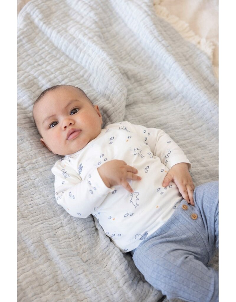 Feetje Baby Feetje jongen shirt AOP - Blue Ocean - Offwhite - 51602721