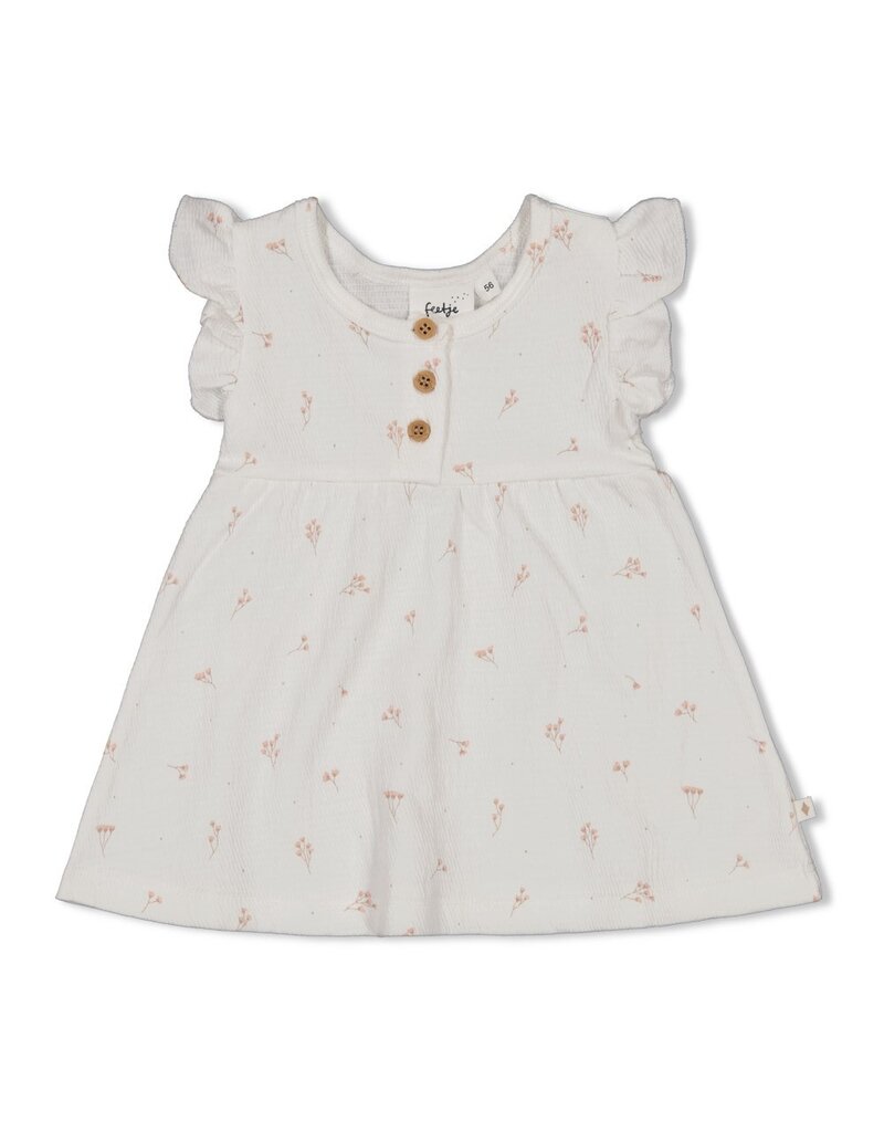 Feetje Baby Feetje jurk crinkle AOP - Delicate Flower - Offwhite - 51400579
