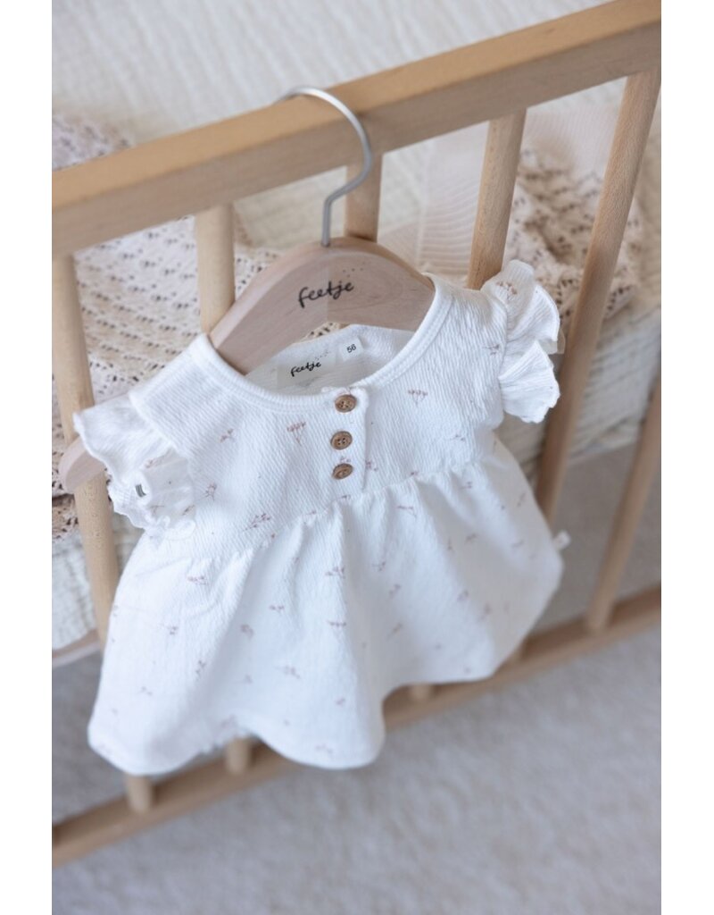 Feetje Baby Feetje jurk crinkle AOP - Delicate Flower - Offwhite - 51400579