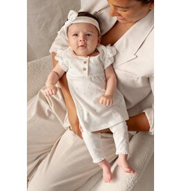 Feetje Baby Feetje meisje jurk crinkle AOP - Delicate Flower - Offwhite