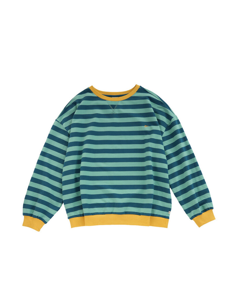 Your Wishes Baby & Peuter kleding Your Wishes Stripe French Knit - Sweater Mom - Corsair - groen & blauw