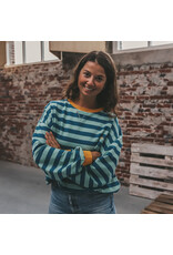 Your Wishes Baby & Peuter kleding Your Wishes Stripe French Knit - Sweater Mom - Corsair - groen & blauw