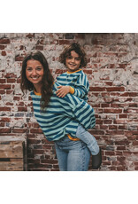 Your Wishes Baby & Peuter kleding Your Wishes Stripe French Knit - Sweater Mom - Corsair - groen & blauw