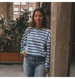 Your Wishes Baby & Peuter kleding Your Wishes Stripe French Knit - Sweater Mom - French Blue