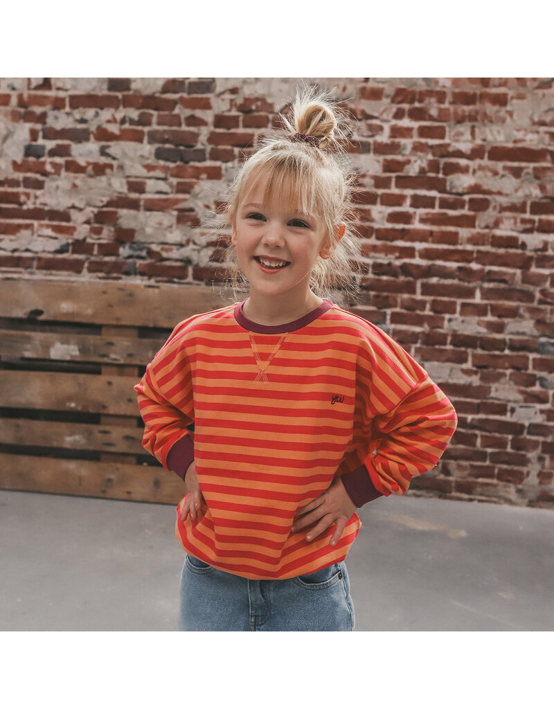 Your Wishes Baby & Peuter kleding Your Wishes Stripe French Knit - Sweater Kids - Beetroot Purple