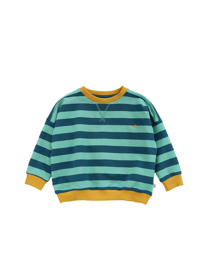 Your Wishes Baby & Peuter kleding Your Wishes Stripe French Knit - Sweater Kids - Corsair - groen & blauw