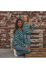 Your Wishes Baby & Peuter kleding Your Wishes Stripe French Knit - Sweater Kids - Corsair - groen & blauw