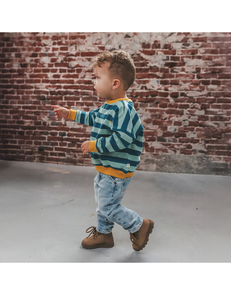 Your Wishes Baby & Peuter kleding Your Wishes Stripe French Knit - Sweater Kids - Corsair - groen & blauw