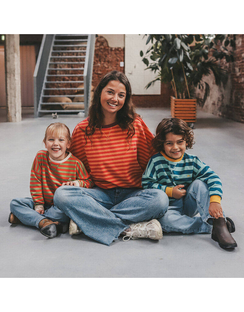 Your Wishes Baby & Peuter kleding Your Wishes Stripe French Knit - Sweater Kids - Corsair - groen & blauw