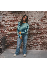 Your Wishes Baby & Peuter kleding Your Wishes Stripe French Knit - Sweater Kids - Corsair - groen & blauw