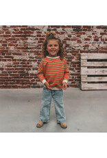 Your Wishes Baby & Peuter kleding Your Wishes Stripe French Knit - Sweater Kids - Mosstone - Roze & Groen