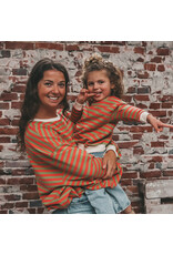 Your Wishes Baby & Peuter kleding Your Wishes Stripe French Knit - Sweater Kids - Mosstone - Roze & Groen