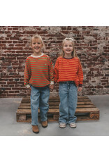 Your Wishes Baby & Peuter kleding Your Wishes Stripe French Knit - Sweater Kids - Mosstone - Roze & Groen