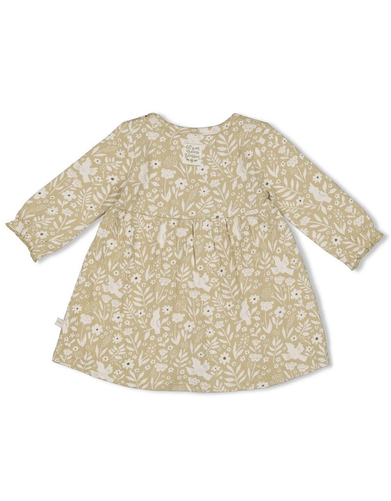 Feetje Baby Feetje meisje jurk crinkle AOP - Let Your Dreams Blossom - groen - 51400571