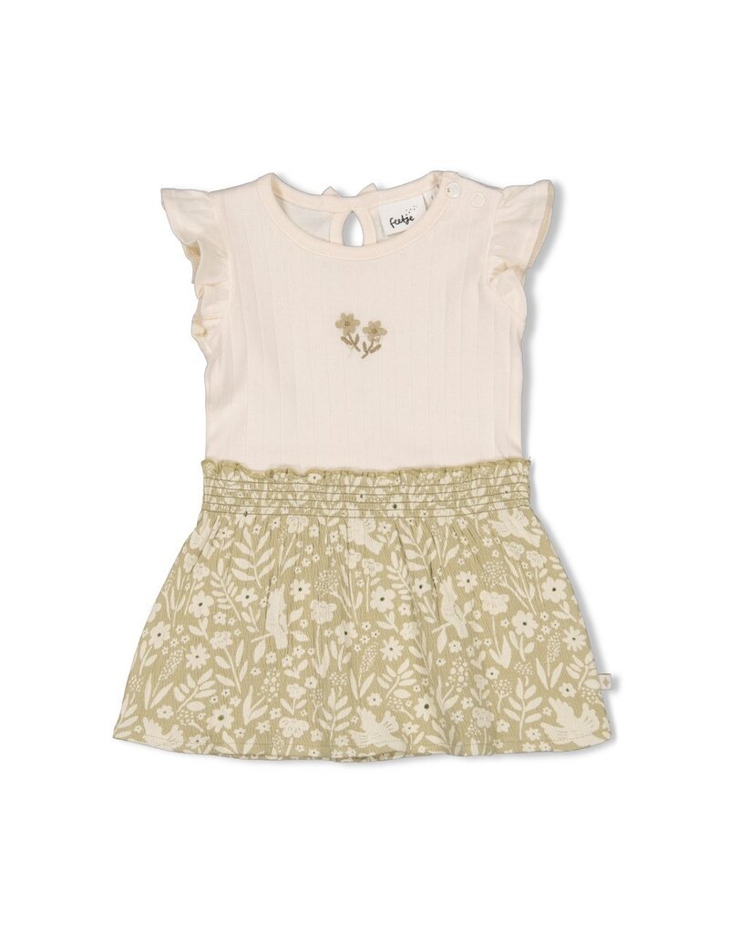 Feetje Baby Feetje meisje jurk AOP - Let Your Dreams Blossom - groen- 51400573