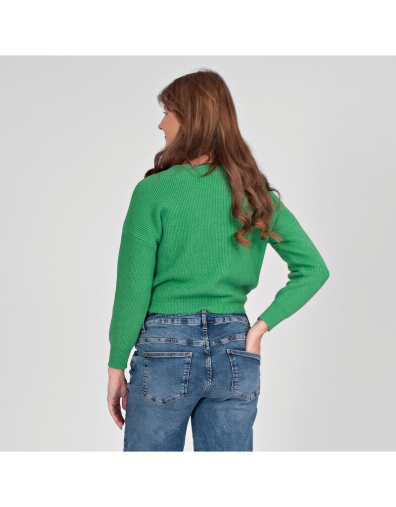 Love2Wait Love2Wait zwangerschapstrui - cropped - groen  - B999 Noor 6000