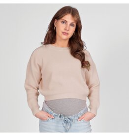 Love2Wait Love2Wait zwangerschapstrui - cropped - Sand