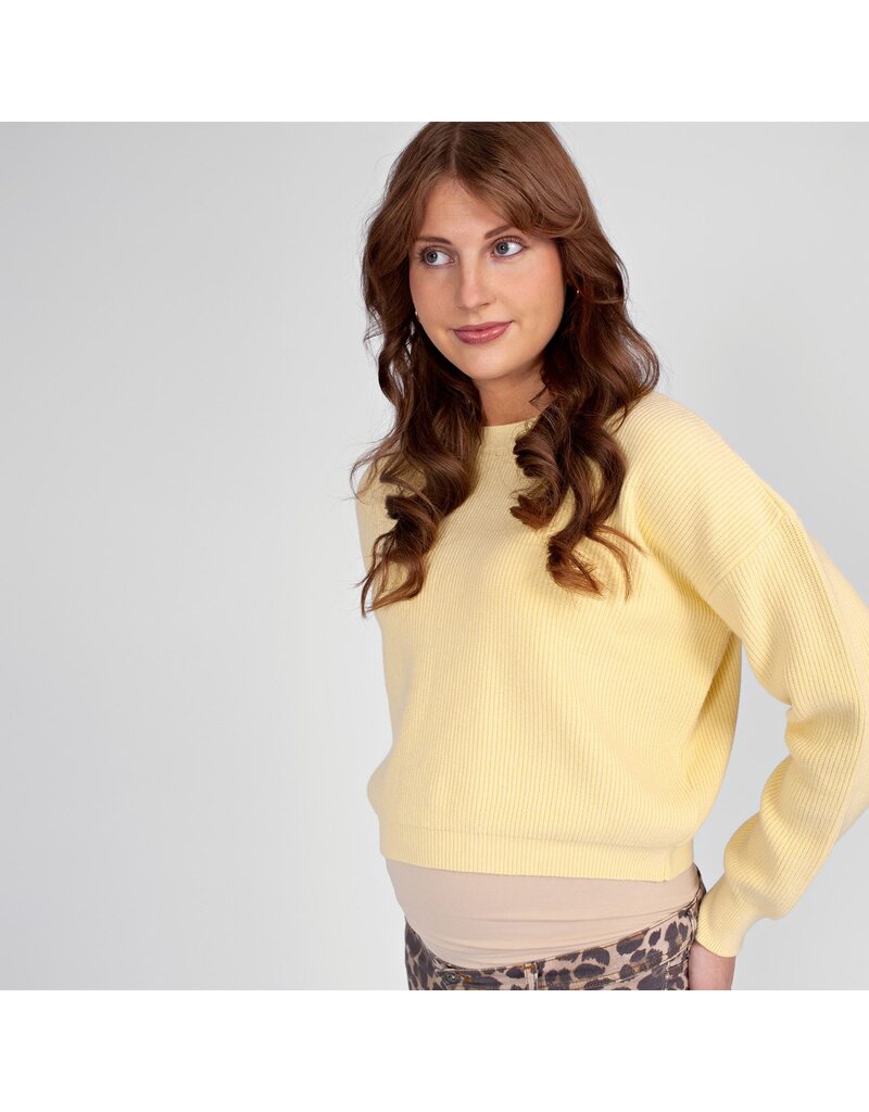 Love2Wait Love2Wait zwangerschapstrui - cropped - Soft Yellow - B999 Noor 2007