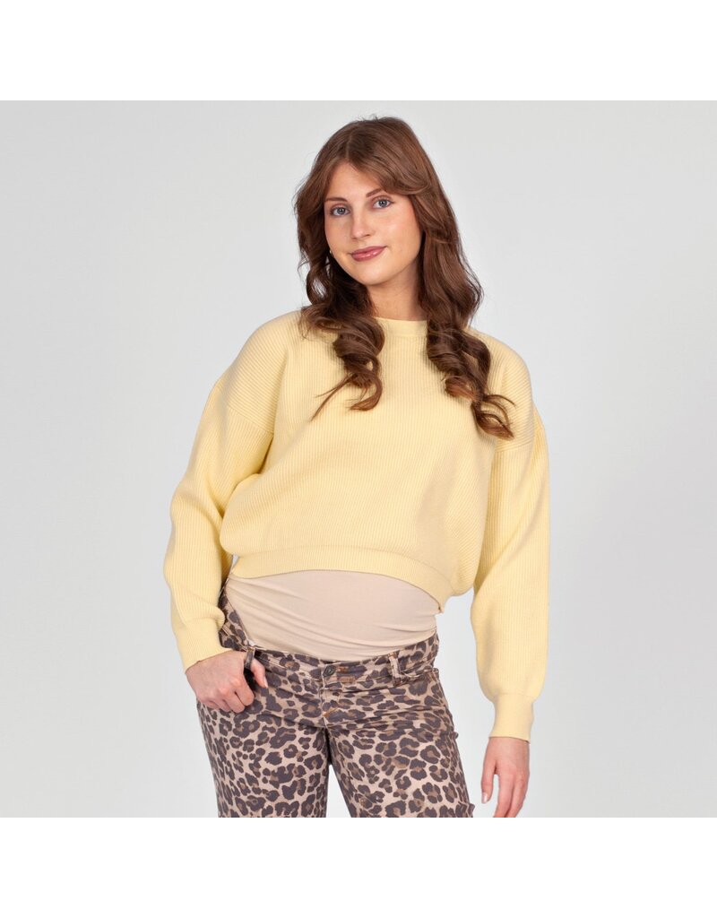 Love2Wait Love2Wait zwangerschapstrui - cropped - Soft Yellow - B999 Noor 2007
