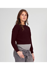 Love2Wait Love2Wait zwangerschapstrui - cropped - Burgundy rood - B999 Noor 3020