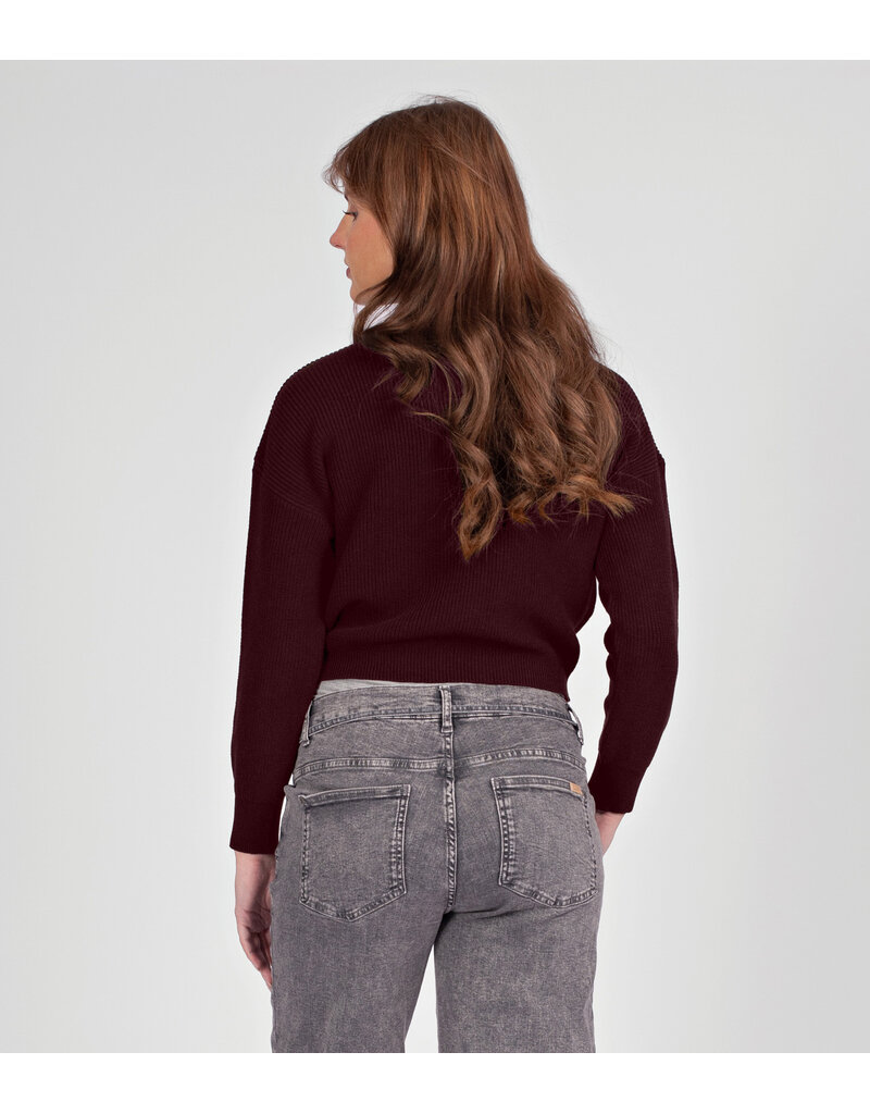 Love2Wait Love2Wait zwangerschapstrui - cropped - Burgundy rood - B999 Noor 3020