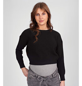 Love2Wait Love2Wait zwangerschapstrui - cropped - Zwart