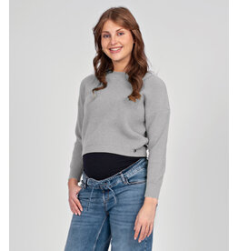 Love2Wait Love2Wait zwangerschapstrui - cropped - Grijs