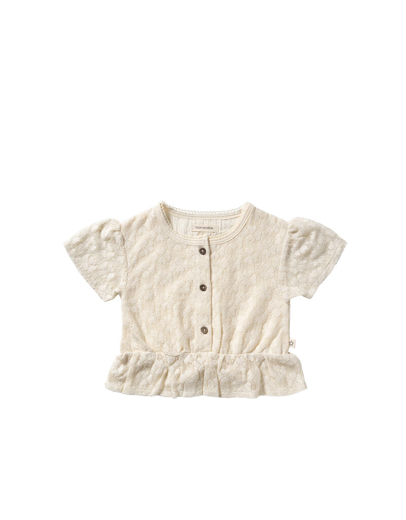 Your Wishes Baby & Peuter kleding Your Wishes meisje Shirt - Floral Lace - White Swan