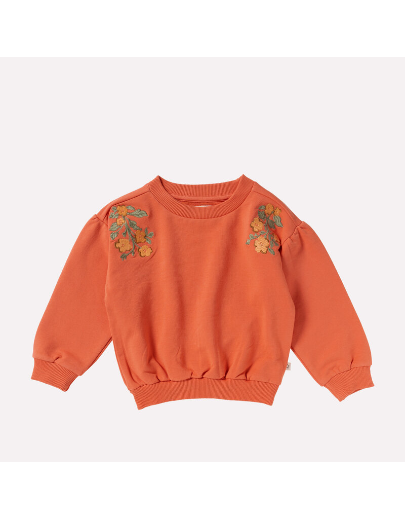 Your Wishes Baby & Peuter kleding Your Wishes meisje Sweater oversized - Floral - Burnt Sienna