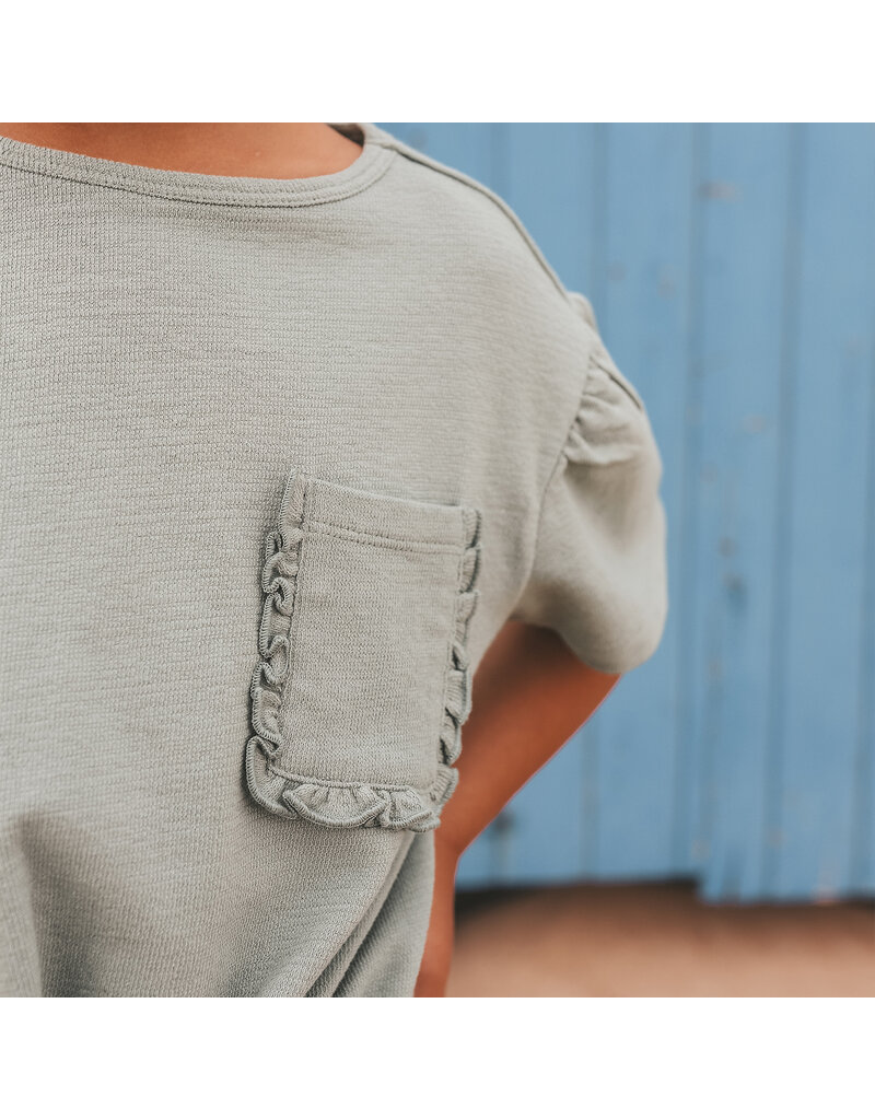 Your Wishes Baby & Peuter kleding Your Wishes meisje Shirt Front Tie - Oceon groen