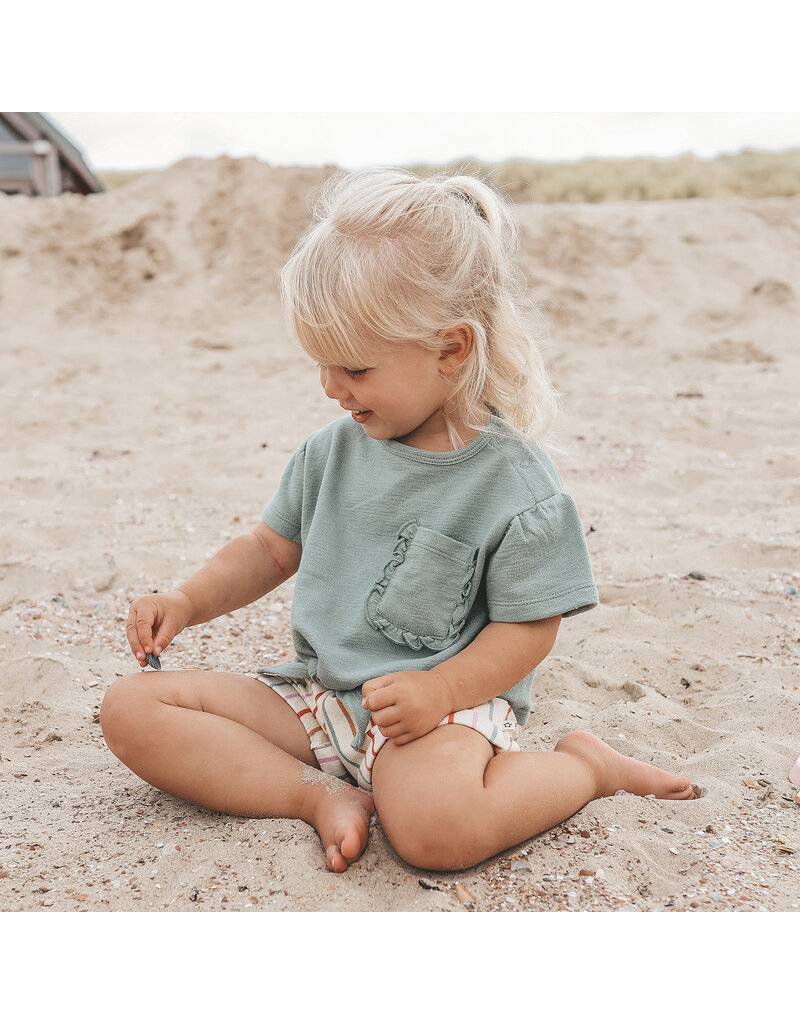 Your Wishes Baby & Peuter kleding Your Wishes meisje Shirt Front Tie - Oceon groen